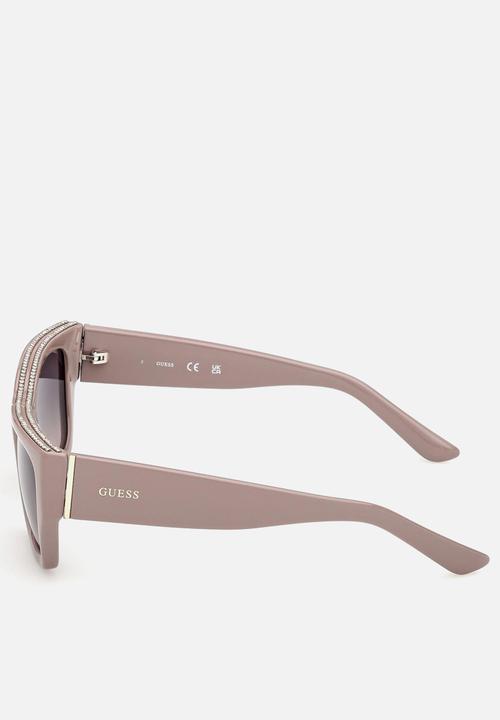 GUESS - Rectangle 55mm Sunglasses - Shiny Beige