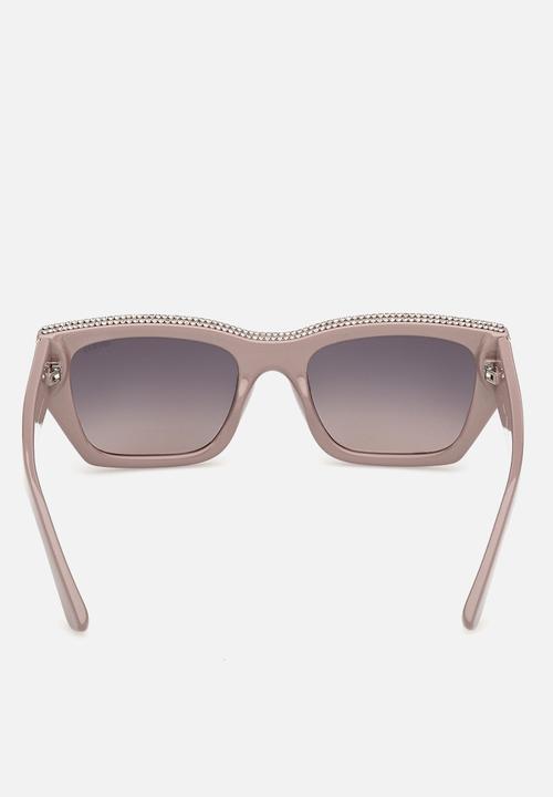 GUESS - Rectangle 55mm Sunglasses - Shiny Beige