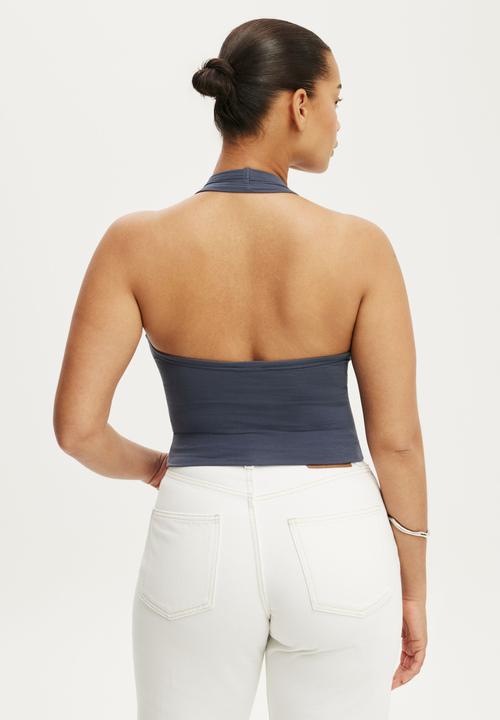 Cotton On - Everyday Smooth Scoop Halter - Collegiate Navy