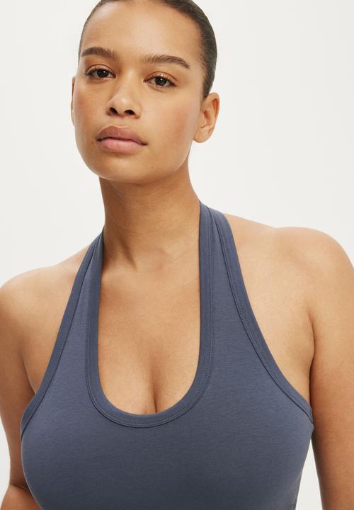 Cotton On - Everyday Smooth Scoop Halter - Collegiate Navy