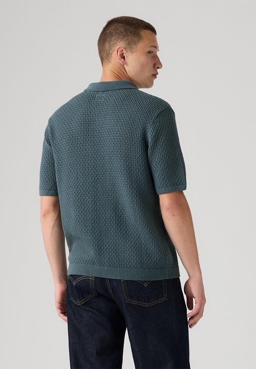 Levi’s® - DILLON OPEN COLLAR POLO - DARK SLATE