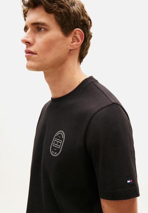 Tommy Hilfiger - BRAND LOVE ROUNDEL TEE - Black