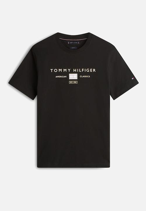 Tommy Hilfiger - BRAND LOVE MONO STACK TEE - Black