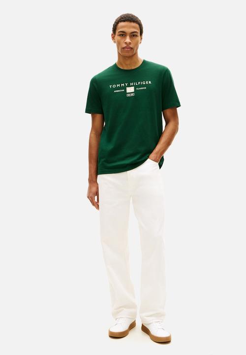 Tommy Hilfiger - BRAND LOVE MONO STACK TEE - Nocturnal Green