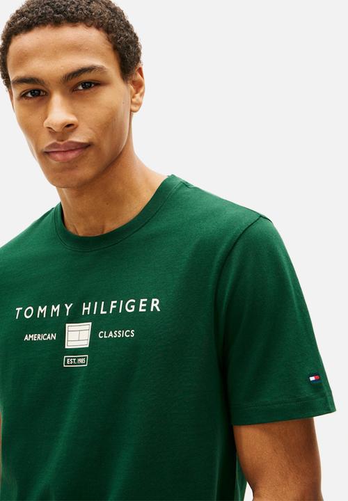 Tommy Hilfiger - BRAND LOVE MONO STACK TEE - Nocturnal Green