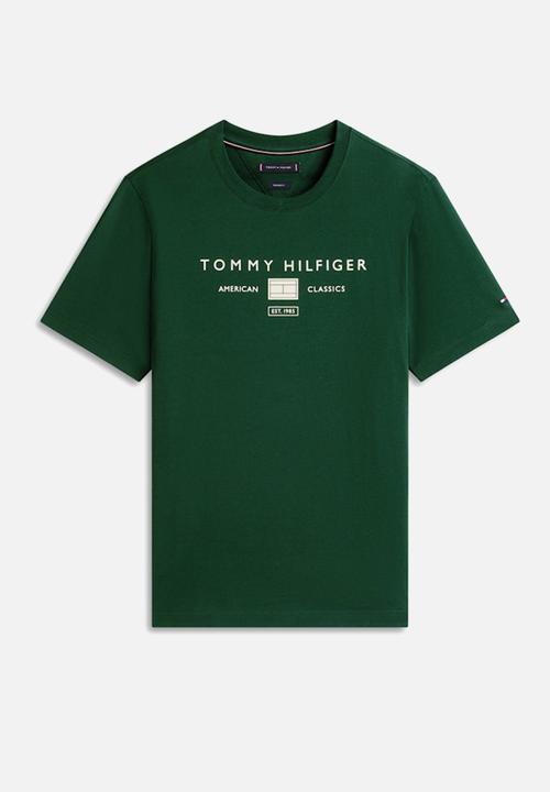 Tommy Hilfiger - BRAND LOVE MONO STACK TEE - Nocturnal Green