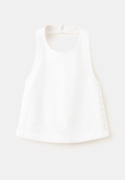 MANGO - Blouse Kataset - White