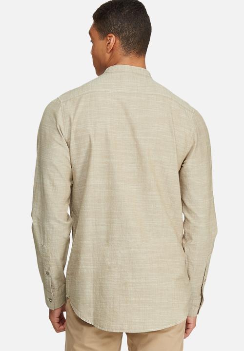 basicthread - Textured Mandarin Regular Fit Shirt