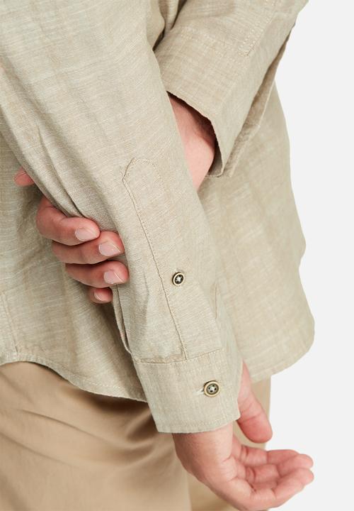 basicthread - Textured Mandarin Regular Fit Shirt