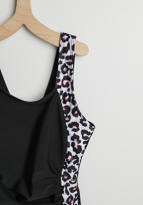 Pop Candy - One-piece swimsuit - black/leopard print