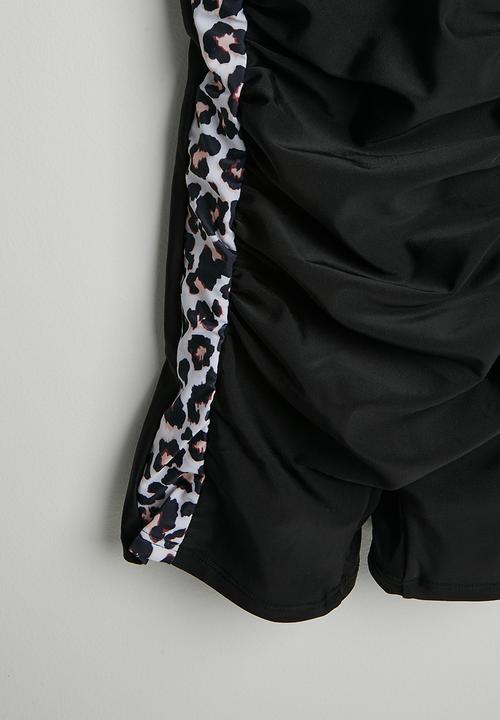 Pop Candy - One-piece swimsuit - black/leopard print
