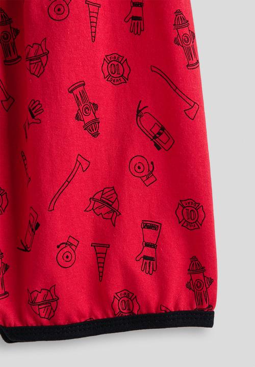 Pop Candy - Graphic tee and aop shorts - grey/red