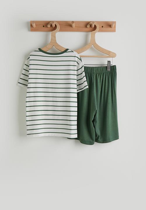 Pop Candy - Pj set - green stripes & green