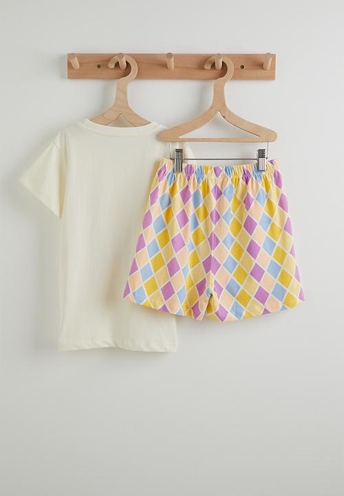 Pop Candy - Graphic pj set - white & yellow
