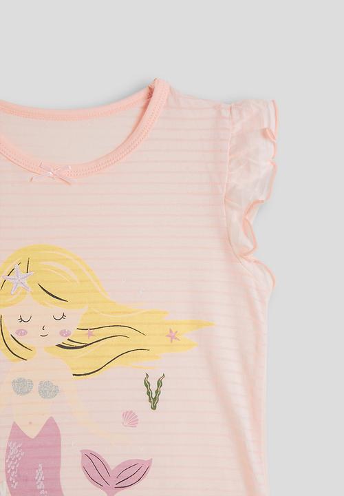 Pop Candy - Mermaid graphic night dress - pale pink