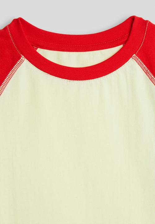 Pop Candy - Raglan tee - red/pale yellow