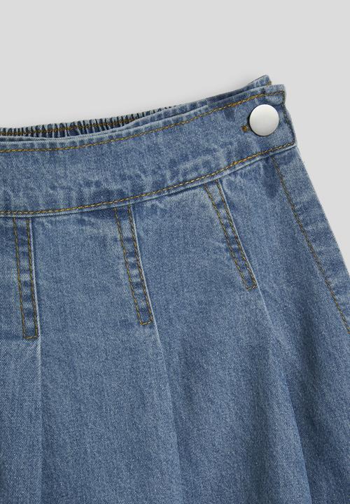 Pop Candy - Pleated denim skort - blue
