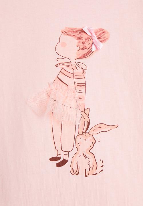 Pop Candy - Rainbow placement tee - peach