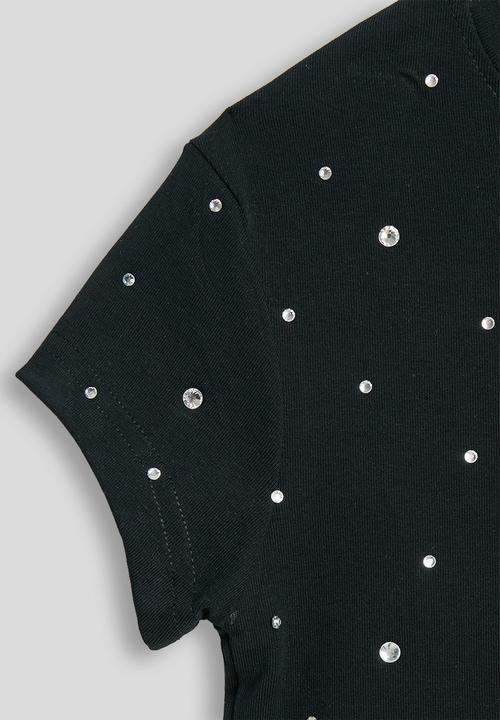 Pop Candy - Rhinestone tee - black