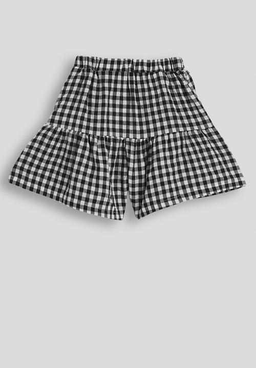 Pop Candy - Gingham ruffle shorts - black