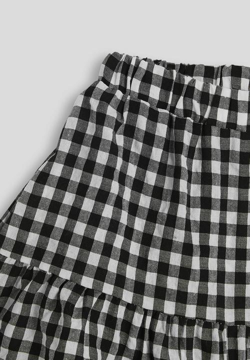 Pop Candy - Gingham ruffle shorts - black