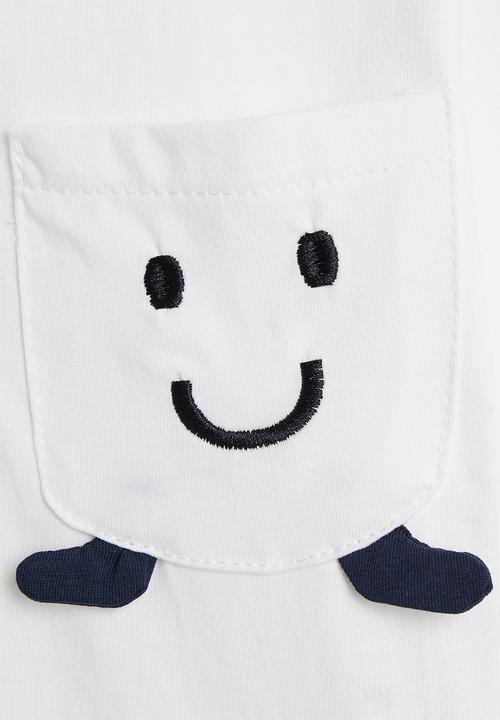 Pop Candy - Novelty pocket polo shirt - off white