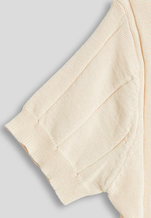 Pop Candy - Knit henley tee - cream