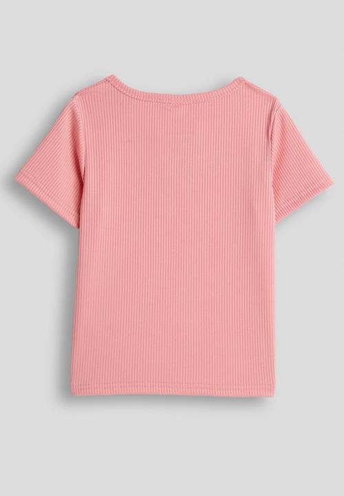 Pop Candy - Ribbed henley tee - pink