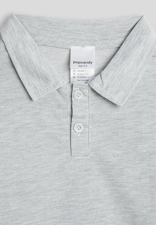 Pop Candy - Knit polo shirt - grey melange