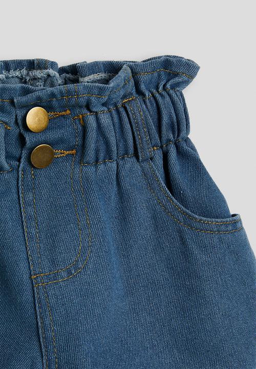 Pop Candy - Paperbag waist shorts - blue
