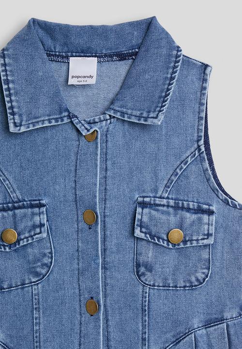 Pop Candy - Princess seam denim dress - blue