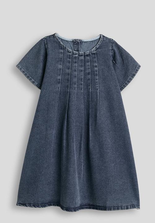 Pop Candy - Pintuck bodice denim dress - navy