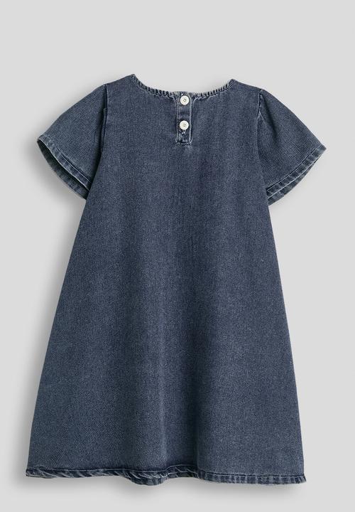 Pop Candy - Pintuck bodice denim dress - navy