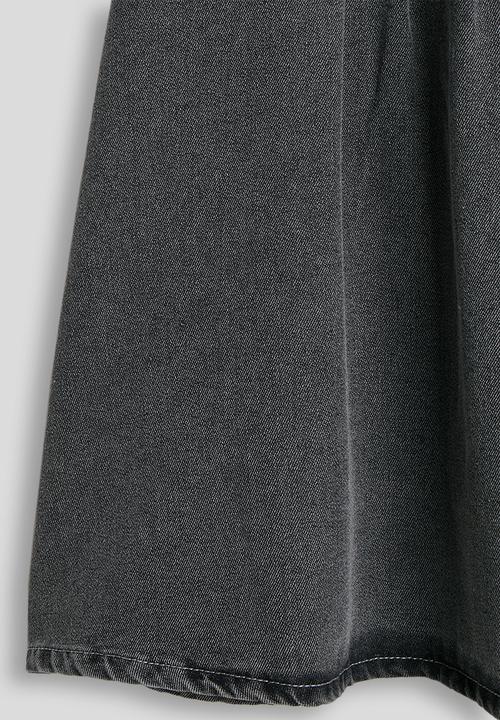 Pop Candy - Pintuck bodice denim dress - black