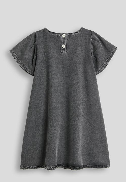 Pop Candy - Pintuck bodice denim dress - black
