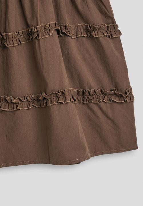 Pop Candy - Ruffle detail tiered dress - chocolate