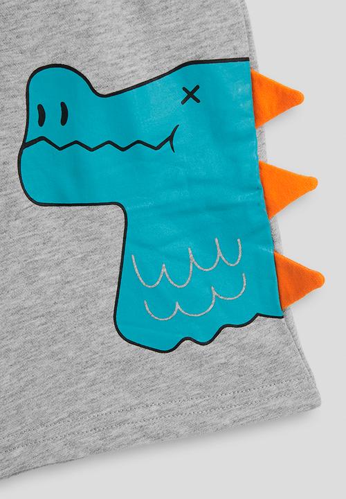 Pop Candy - Dino applique sweatshorts - grey