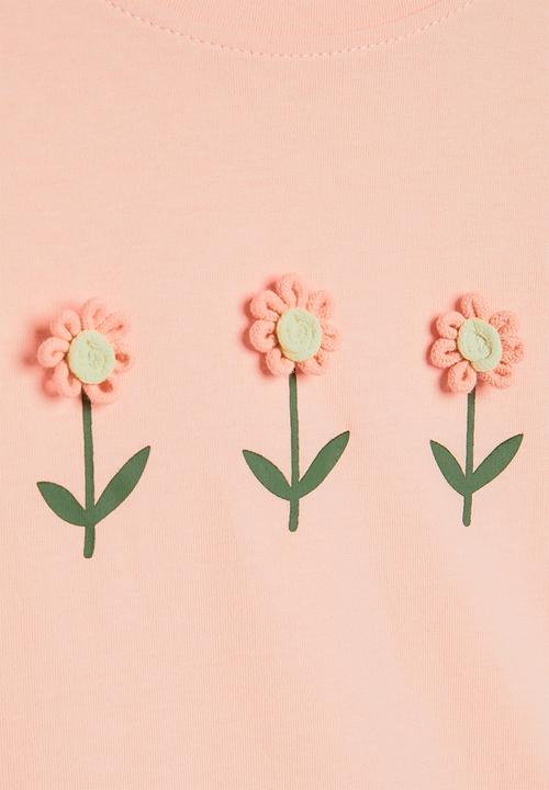 Pop Candy - Flower graphic tee - light pink