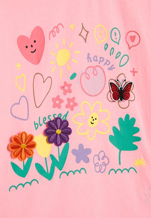 Pop Candy - Floral graphic tee - pink