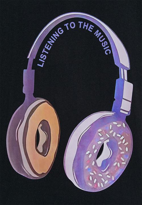 Pop Candy - Headphone graphic tee - black