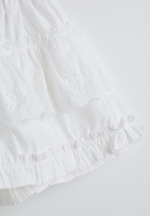 Pop Candy - Collared tee and skirt - white & stripe