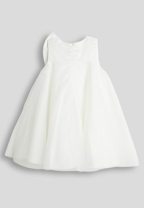 Pop Candy - Large front bow satin dress - white