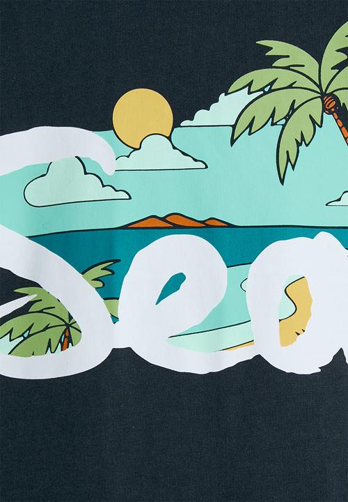 Pop Candy - Sea slogan tee - navy