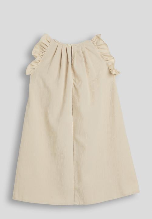 Pop Candy - Pleated neckline flared dress - khaki