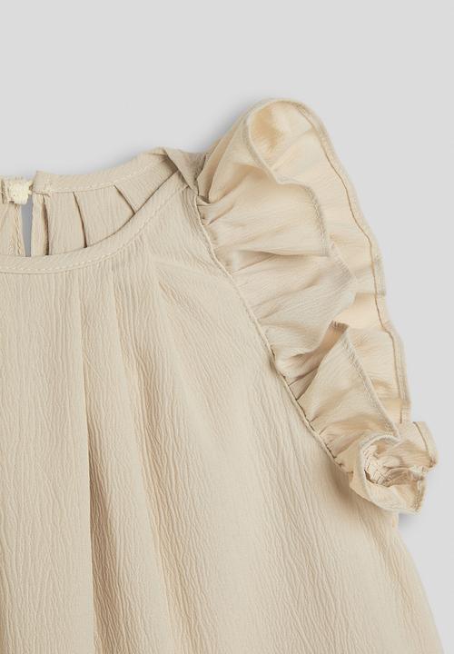 Pop Candy - Pleated neckline flared dress - khaki