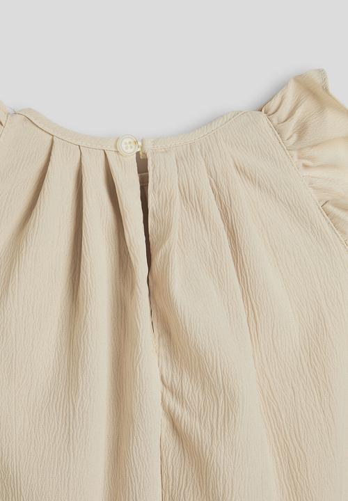 Pop Candy - Pleated neckline flared dress - khaki