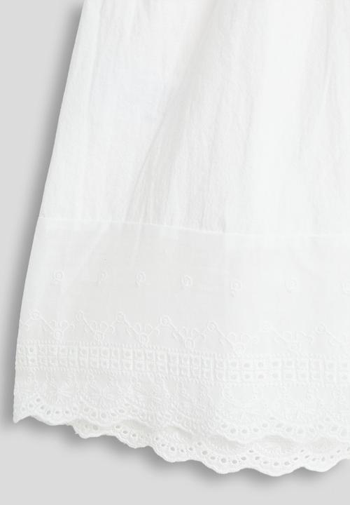 Pop Candy - Lace trimmed ruffle sleeve dress - white