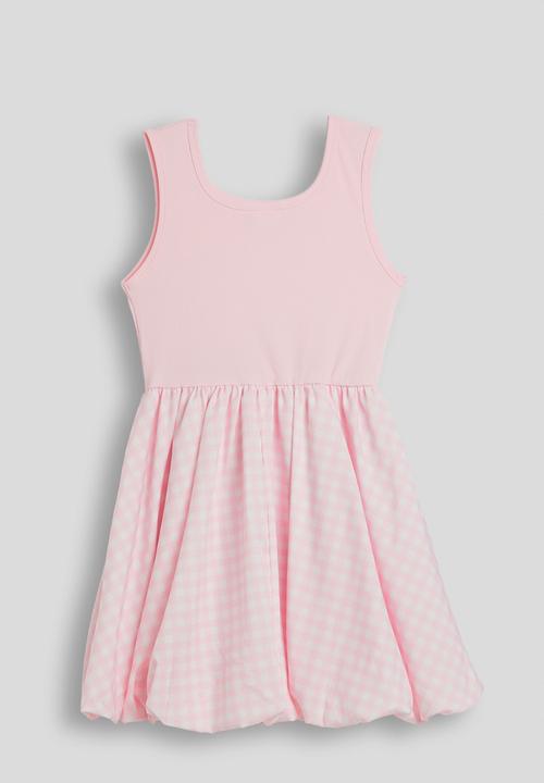 Pop Candy - Gingham bubble skirt combo dress - pink