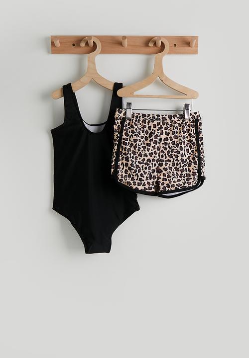 Pop Candy - One-piece swimsuit and swim shorts - black/multi