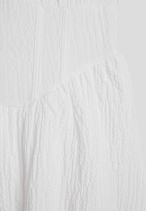 Pop Candy - Ruched bodice dress with layered skirt - white